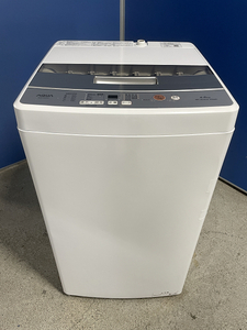 【美品】AQUA 4.5kg洗濯機 AQW-S4M 2022年製 通電確認済み 3Dアクティブ洗浄 高濃度クリーン浸透 お好み設定＆残時間表示