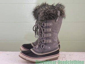 Y463◆レディース【ソレル SOREL】スノーブーツ ウィンターブーツ グレー 24cm 