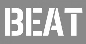 ”BEAT”　切り抜きステッカー　白　2枚セット