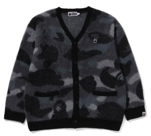 ★size L★　Bape COLOR CAMO CARDIGAN　a bathing ape　エイプ　カモ　迷彩　カーディガン　セーター　ニット　ウール