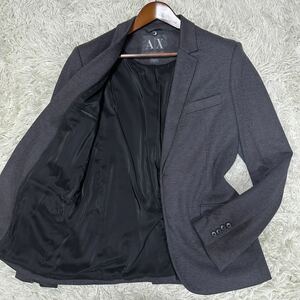 ARMANI EXCHANGE アルマーニエクスチェンジ テーラードジャケット アンコンジャケット ブレザー ストレッチ素材 チャコールグレー Mサイズ