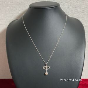 SILVER シルバー MIKIMOTO ミキモト リボン ベビーパール ネックレス ペンダント アクセサリー