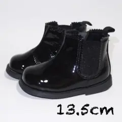 H&M サイドゴアブーツ 13.5cm エナメルブラック