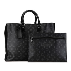 ルイ ヴィトン モノグラム エクリプス グラン サック トートバッグ M44733 グレー ブラック PVC レザー LOUIS VUITTON 【中古】