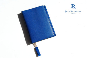 【年末限定セール】送料無料★新品｜未使用｜ジャンルソー｜JEAN ROUSSEAU｜グレインレザー×アリゲーターブックカバー｜ブルー