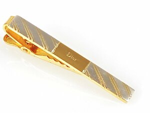 クリスチャン・ディオール　Christian Dior　ネクタイピン　斜めストライプ　シルバーカラー×ゴールドカラー　YMA-1063
