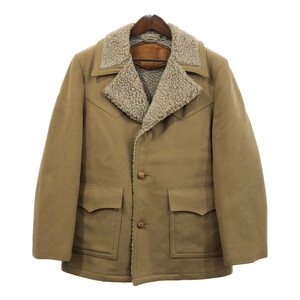 90年代 WOOLRICH ウールリッチ ウール ランチコート ベージュ (メンズ M相当) 中古 古着 Q8348