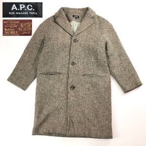 A.P.C.Robert NOBLE アーペーセー ロバート ノーブル チェスターコート ツイードウール スコットランド製生地 サイズXS