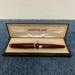 希少 MONTBLANC モンブラン 万年筆 ペン先 585 刻印 No.34 ボルドー×ゴールド ワインレッド 筆記用具 文房具 箱付き 現状販売