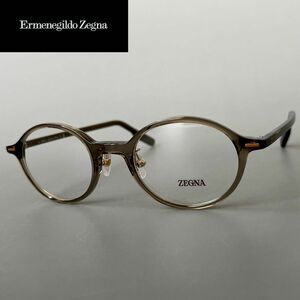 メガネ Ermenegildo Zegna メンズ エルメネジルドゼニア【新品】オーバル ブラウン クリア イタリア 度付き メンズ レディース おしゃれ