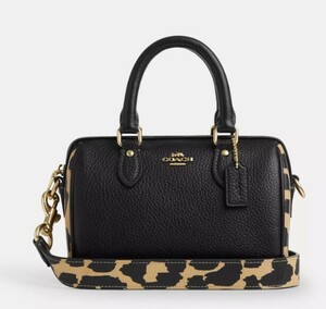 秋冬最新作　US限定　COACH Mini Rowan Crossbody Bag With Leopard Print バック CW332　LAから最新本物をお届け！