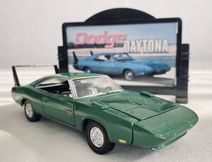 1/43 DODGE CHARGER DAYTONA ダッジ　チャージャー　デイトナ　グリーン　ミニカー　Road Champs 解説盾付　ほぼ未使用