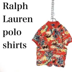 POLO Ralph Lauren ラルフローレン  総柄　ポロシャツ　古着　L