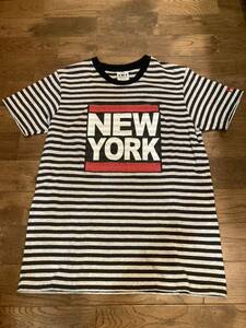 【美品】TMT BIG holiday 半袖Tシャツ　サイズL メンズ　ボーダー柄　半袖シャツ　NEWYORK 