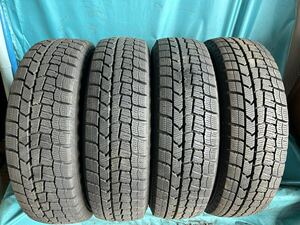 ④2021年製155/65R13バリ山！中古スタッドレスタイヤ4本セット　DUNLOP WINTER MAXX 02 WM02 ダンロップ ウィンターマックススタッドレス 