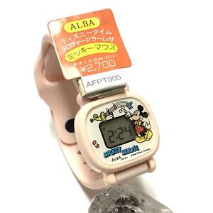 【レトロ希少品、電池＆ベルト交換済み】セイコー アルバ SEIKO ALBA ディズニー ミッキーマウス デジタル腕時計 キャラクターウォッチ