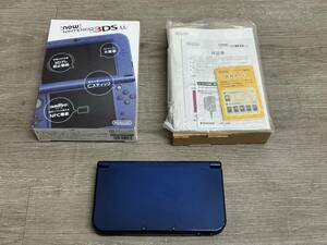 ☆ New3DSLL ☆ Newニンテンドー3DS LL メタリックブルー 動作品 本体 タッチペン 説明書 箱 付属 Nintendo 3DS 任天堂 7284