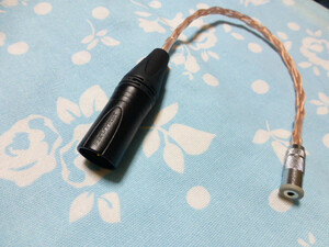 2.5mm4極 (メス) → XLR コネクタ 4ピン 変換ケーブル MOGAMI 2944 八芯 ブレイド編み込み 20cm 長さ メタルカバー仕様 キャノン