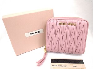 MIU MIU 財布 マテラッセ ミュウミュウ コンパクト財布 ROSA 5ML522 ピンク WALLET ◇eh8◆50