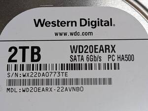 WDC WD20EARX-22AVNB0 2TB SATA 3.5インチ 中古 送料無料