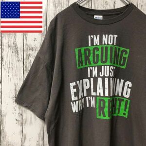 GILDAN アメリカ古着 ビッグプリント Tシャツ メンズ　英語