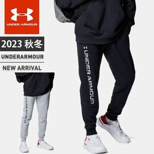 UNDER ARMOUR スウェット ロングパンツ UAライバルフリース グラフィック ジョガーパンツ　 LG 　ブラック　 アンダーアーマー 