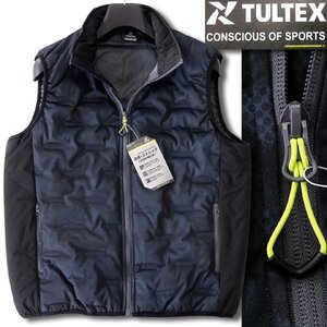 新品 タルテックス 秋冬 防風 迷彩 ストレッチ 圧着 中綿 ベスト M 紺 【2-2503_108】 TULTEX ブルゾン ジャケット メンズ スタンドカラー