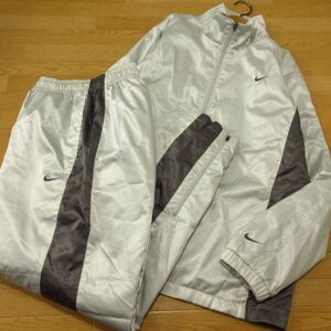 ◎使用少なめ！M 上下セット！NIKE ナイキ◆厚手 裏起毛 ウィンドブレーカー ジャケット&パンツ 防寒 秋冬！◆メンズ グレー◆BA1380