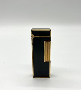 ●dunhill ダンヒル ブラック ゴールド ローラー 喫煙グッズ 火花、石なし