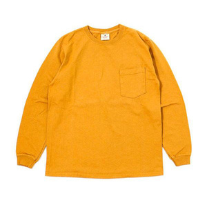 Mサイズ マリーゴールド グッドウェア tシャツ ロング GOOD WEAR L/S POCKET TEE ヘビーウェイトTEE MADE IN U.S.A