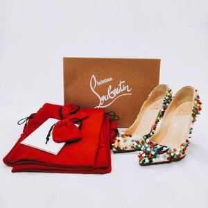 【レア】 イタリア製 Christian Louboutin クリスチャン ルブタン マルチカラー ピガール スタッズ サイズ22㎝ 34 パンプス ピンヒール