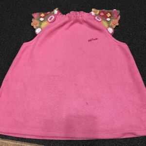 ニットプランナー（ＫＰ） KnitPlanner(KP) ベスト 140 女の子 ピンク花 子供服 ベビー服 キッズ USED