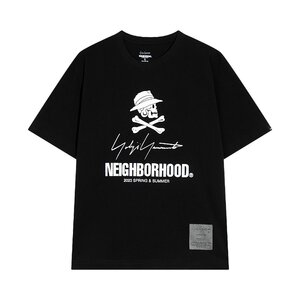 YOHJI YAMAMOTO × NEIGHBORHOOD ネイバーフッド ヨウジヤマモト 23SS スカルロゴプリント クルーネック Tシャツ 希少 Mサイズ