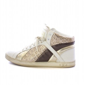 ルイヴィトン Leather Sydney Sneakers White/Gold ハイカットスニーカー シューズ モノグラム 38 24.5cm 白 ゴールドカラー P MS0190