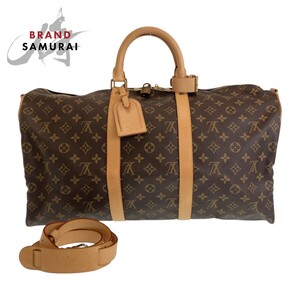 美品 LOUIS VUITTON ルイヴィトン モノグラム キーポルバンドリエール50 男女兼用 ブラウン PVC M41416 ボストンバッグ 2way 406102