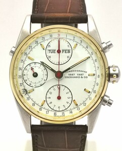 EBERHARD エベラール 32012/B ネイビーマスター クロノグラフ トリプルカレンダー 自動巻き 時計