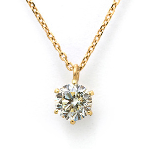 ダイヤモンド ネックレス K18 一粒 0.6ct 鑑定書付 0.60ctup Dカラー FLクラス 3EXカット H&C CGL