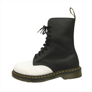 美品 ヨウジヤマモト × ドクターマーチン YOHJI YAMAMOTO × DR.MARTENS 10 EYE ZIP COMBO BOOT 10ホール コンボ ブーツ シューズ UK8