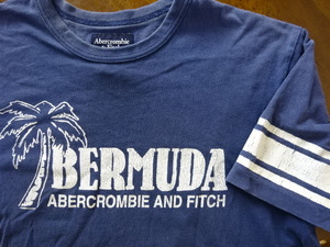 USED美品☆Abercrombie&Fitch☆ヴィンテージ風ロゴ＆BERMUDATシャツ♪サイズL