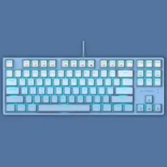 e元素ゲーミングキーボード LEDバックライト USB有線 (赤軸)