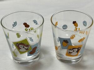 チップとデールのガラスコップセット（第一生命の景品）/チップとデール/チップ&デール/Chip’n’Dale/ディズニー