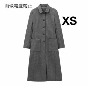 gray vintage ヴィンテージ レトロ ポケット ロングコート アウター XSサイズ レディース★ZARA 好きな方に★2024 A/W 冬新作 新品未使用★