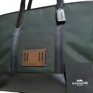 1円～【入手困難品】定価12万円 コーチ COACH トートバッグ ビジネスバッグ ブリーフケース A4 2way レザー メンズ レディース グリーン