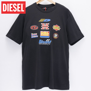 M/新品 DIESEL ディーゼル グラフィック ロゴ Tシャツ JUST-K1 メンズ レディース ブランド カットソー 黒