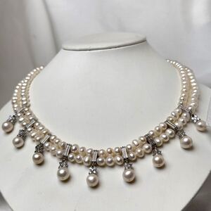 豪華絢爛！綺麗本真珠ネックレス　42cm 天然パールネックレス Pearl necklace jewelry