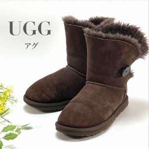 UGG アグ ベイリーボタン 2way 5803 ムートンブーツ 23cm レディース ロゴ ブランド ショートブーツ 折り返し可 冬 防寒 おしゃれ