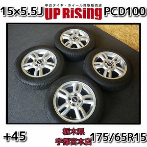 ミニ純正 15×5.5J PCD100 4H +45 ハブ56♪2021年製♪CONTINENTAL NorthContact NC6ノースコンタクト 175/65R15♪セット4本♪R611SW10