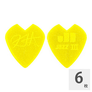 JIM DUNLOP ジムダンロップ 47PKH3NYS Kirk Hammett JAZZ III PICK YELLOW GLITTER ギターピック プレイヤーズパック 6枚入り