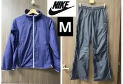 【美品】NIKE ナイキ　冬用　ウインドブレーカー　上下　Ｍ　パープル　グレー