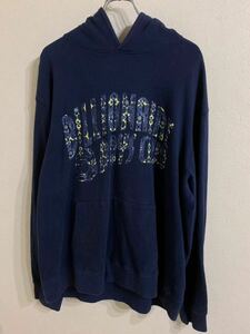 BILLIONAIRE BOYS CLUB ロゴ両面プリントスウェット パーカー XXLサイズ　ネイビー